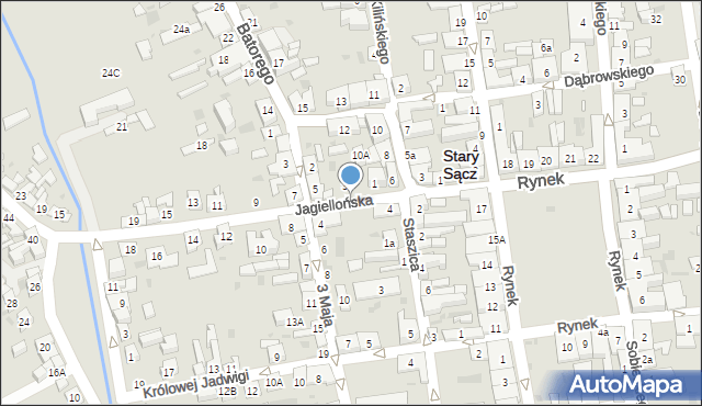 Stary Sącz, Jagiellońska, 6, mapa Stary Sącz
