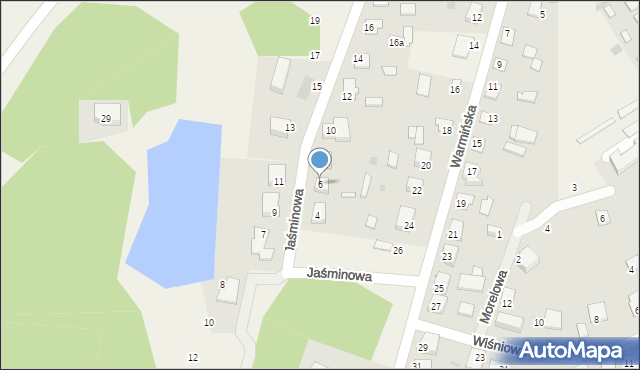 Stawiguda, Jaśminowa, 6, mapa Stawiguda