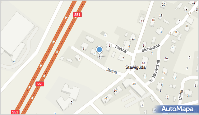 Stawiguda, Jasna, 2, mapa Stawiguda