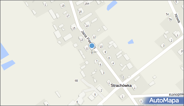 Strachówka, Jana Pawła II, 9, mapa Strachówka