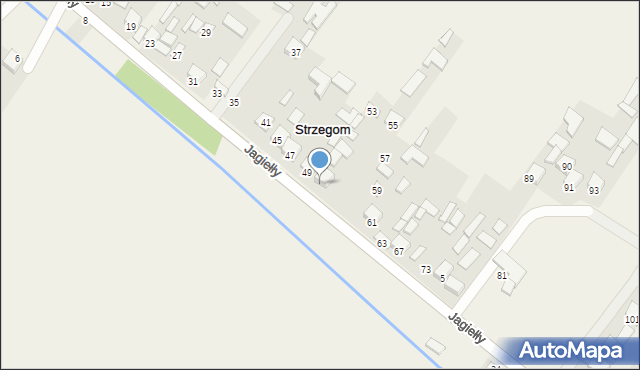 Strzegom, Jagiełły Jana, ks., 51, mapa Strzegom