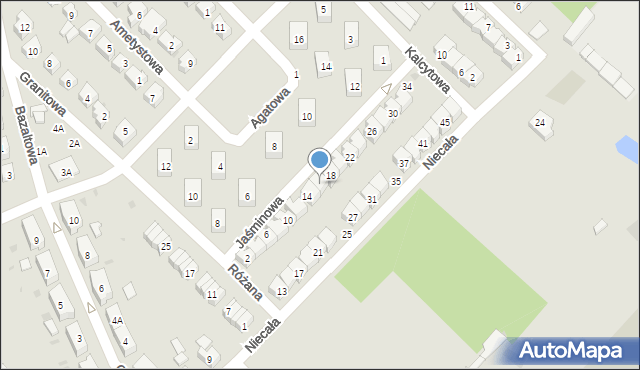 Strzegom, Jaśminowa, 16, mapa Strzegom