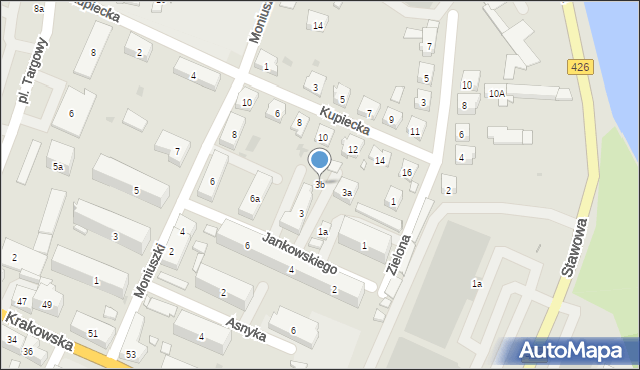 Strzelce Opolskie, Jankowskiego Bronisława, 3b, mapa Strzelce Opolskie