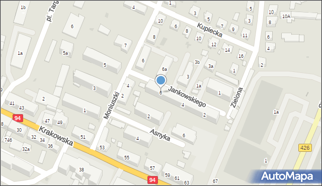 Strzelce Opolskie, Jankowskiego Bronisława, 6, mapa Strzelce Opolskie