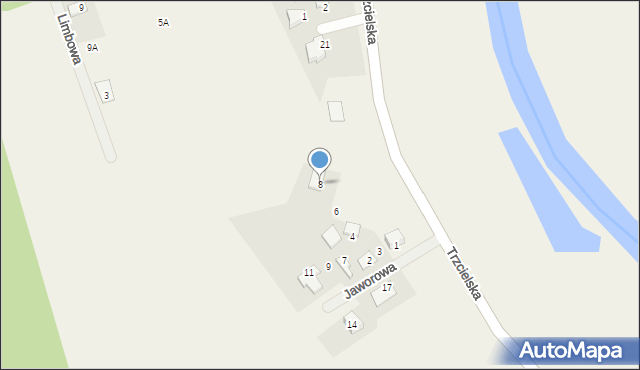 Strzyżewo, Jaworowa, 8, mapa Strzyżewo