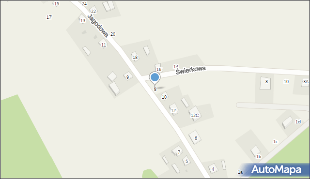 Studzienice, Jagodowa, 8, mapa Studzienice