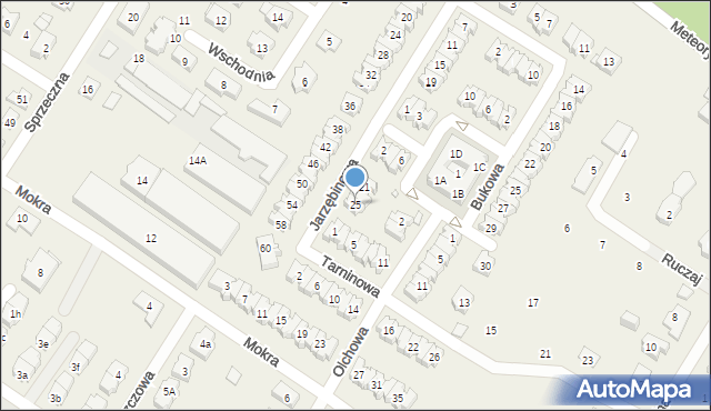 Suchy Las, Jarzębinowa, 25, mapa Suchy Las