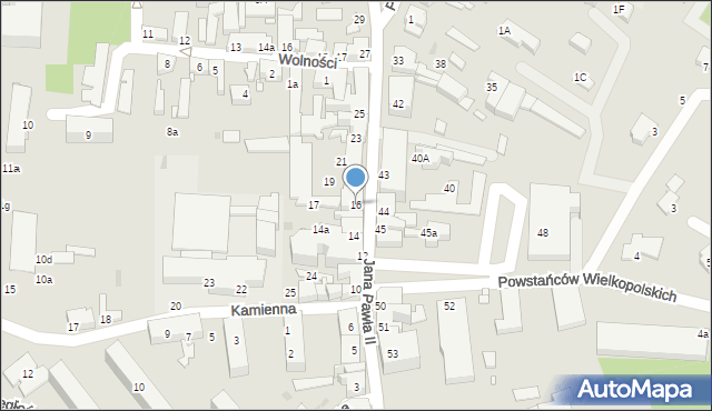 Sulechów, Jana Pawła II, 16, mapa Sulechów