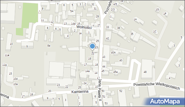 Sulechów, Jana Pawła II, 21, mapa Sulechów