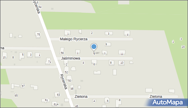 Sulejów, Jaśminowa, 5, mapa Sulejów