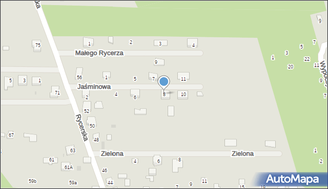 Sulejów, Jaśminowa, 8, mapa Sulejów