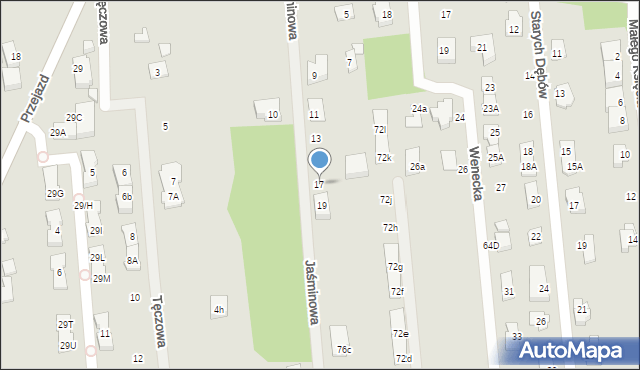 Sulejówek, Jaśminowa, 17, mapa Sulejówek