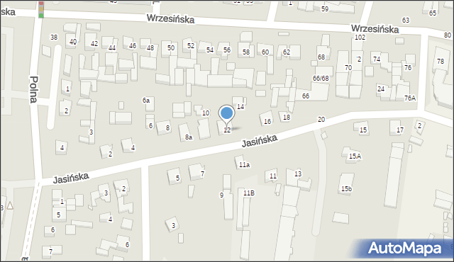 Swarzędz, Jasińska, 12, mapa Swarzędz