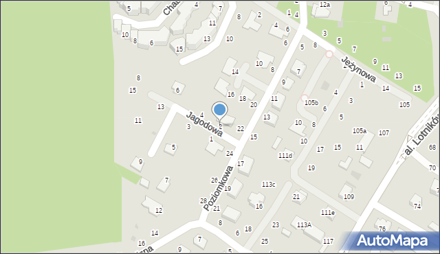 Świdnik, Jagodowa, 2, mapa Świdnika