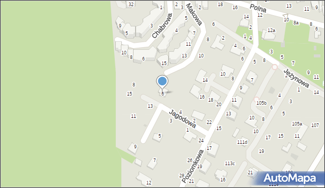 Świdnik, Jagodowa, 6, mapa Świdnika