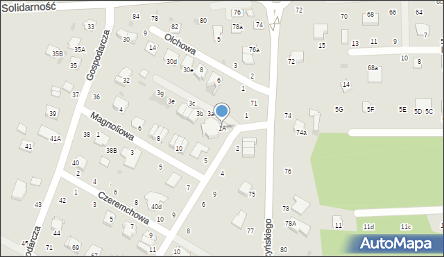 Świdnik, Jaśminowa, 1A, mapa Świdnika