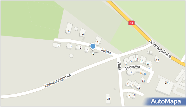 Świebodzice, Jasna, 1, mapa Świebodzice