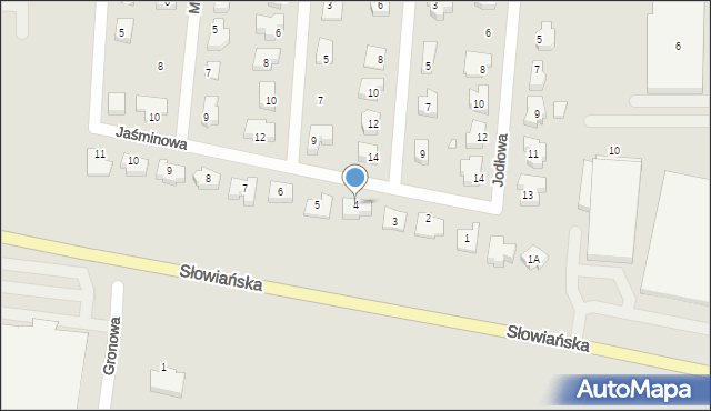 Świebodzin, Jaśminowa, 4, mapa Świebodzin