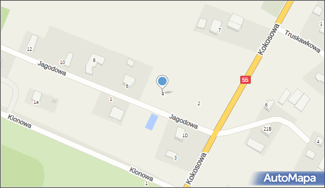 Świerkocin, Jagodowa, 4, mapa Świerkocin