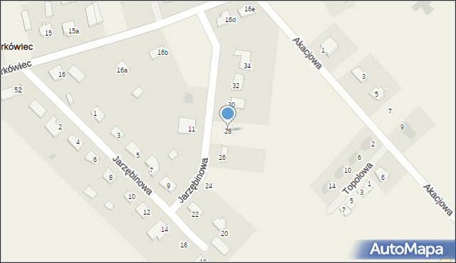 Świerkówiec, Jarzębinowa, 28, mapa Świerkówiec