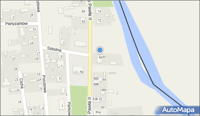 Świerże, Jana Pawła II, 70, mapa Świerże