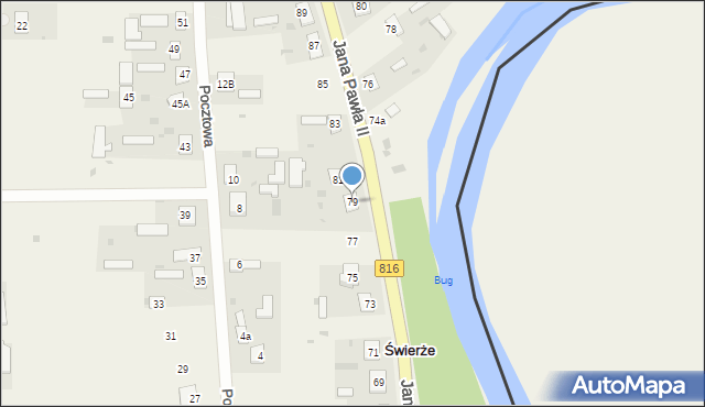 Świerże, Jana Pawła II, 79, mapa Świerże