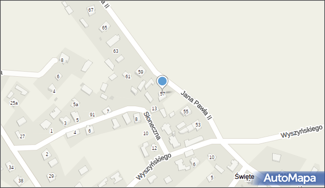 Święte, Jana Pawła II, 57, mapa Święte