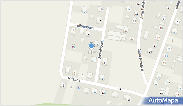 Świnice Warckie, Jaśminowa, 3, mapa Świnice Warckie