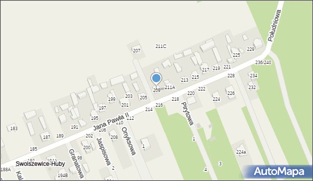 Swolszewice Duże, Jana Pawła II, 209, mapa Swolszewice Duże