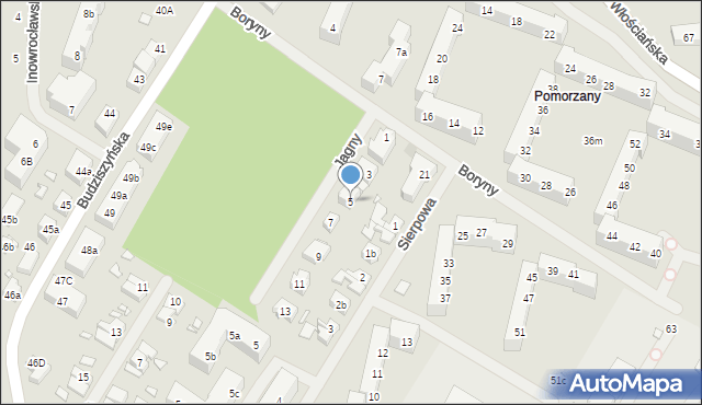 Szczecin, Jagny, 5, mapa Szczecina