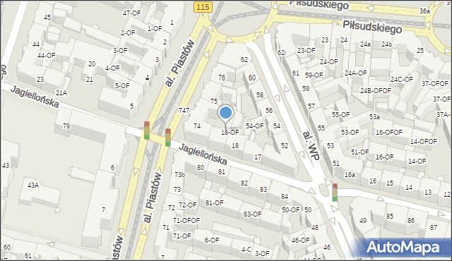 Szczecin, Jagiellońska, 19-OF, mapa Szczecina