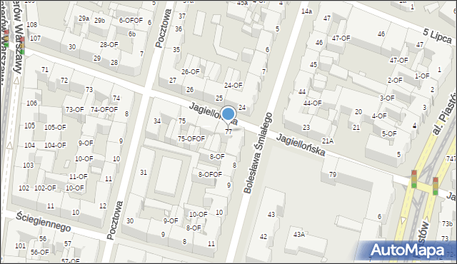 Szczecin, Jagiellońska, 77, mapa Szczecina