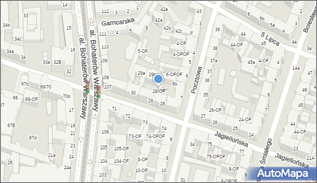 Szczecin, Jagiellońska, 28-OF, mapa Szczecina