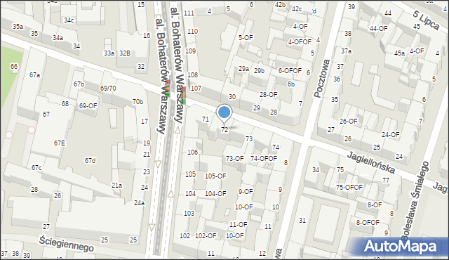 Szczecin, Jagiellońska, 72, mapa Szczecina
