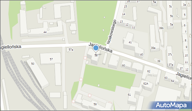 Szczecin, Jagiellońska, 58, mapa Szczecina