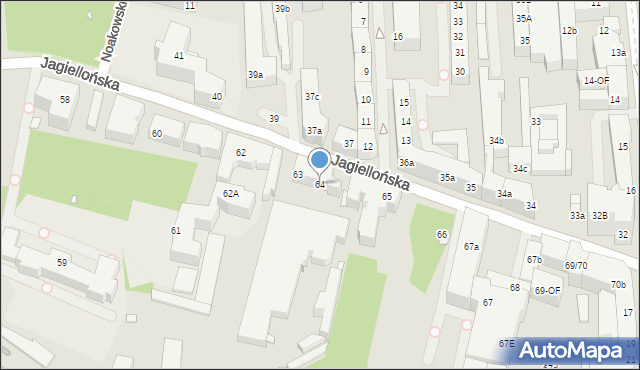 Szczecin, Jagiellońska, 64, mapa Szczecina