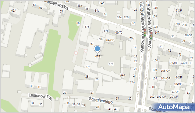 Szczecin, Jagiellońska, 67E, mapa Szczecina