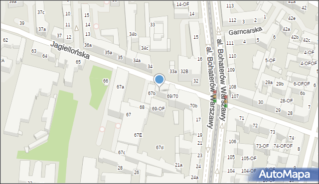 Szczecin, Jagiellońska, 69, mapa Szczecina
