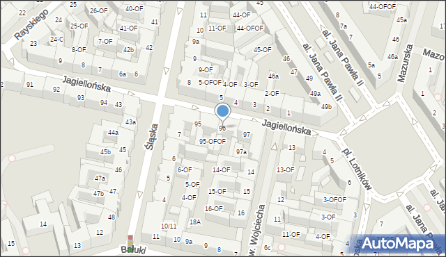Szczecin, Jagiellońska, 96, mapa Szczecina