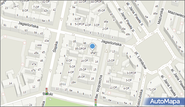Szczecin, Jagiellońska, 97a, mapa Szczecina