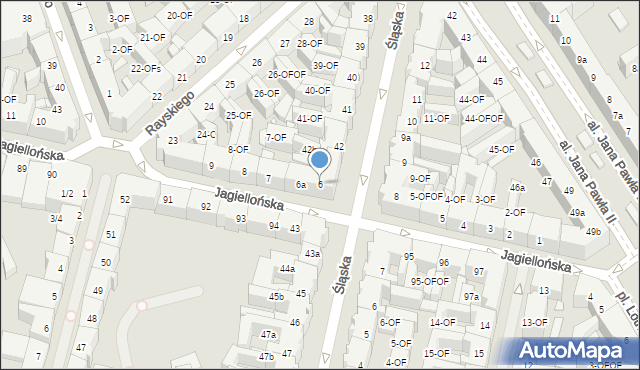 Szczecin, Jagiellońska, 6, mapa Szczecina