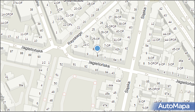 Szczecin, Jagiellońska, 8, mapa Szczecina