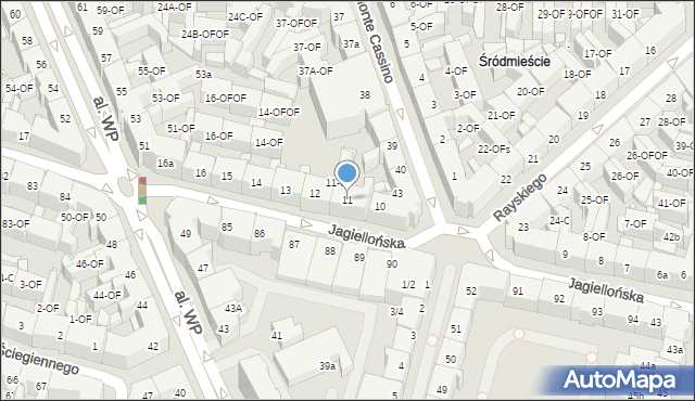 Szczecin, Jagiellońska, 11, mapa Szczecina