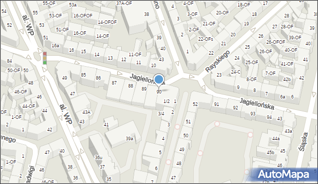 Szczecin, Jagiellońska, 90, mapa Szczecina