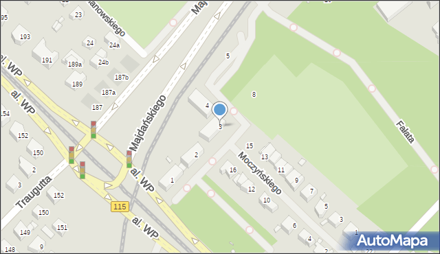 Szczecin, Jasienicy Pawła, 3, mapa Szczecina