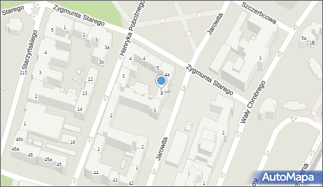Szczecin, Jarowita, 4, mapa Szczecina