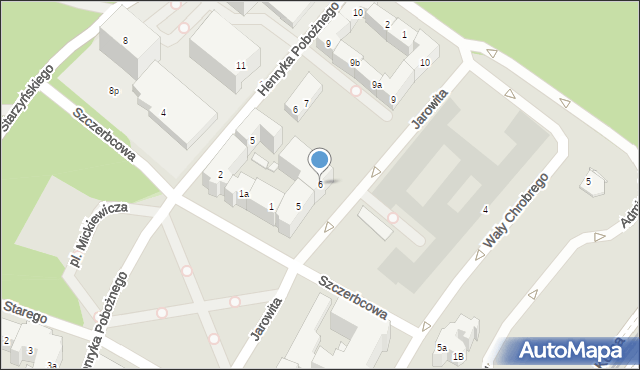 Szczecin, Jarowita, 6, mapa Szczecina