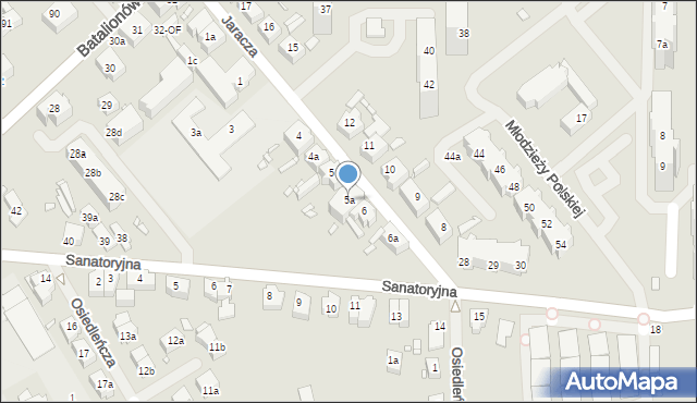 Szczecin, Jaracza Stefana, 5a, mapa Szczecina