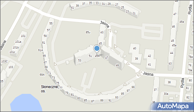 Szczecin, Jasna, 45A, mapa Szczecina