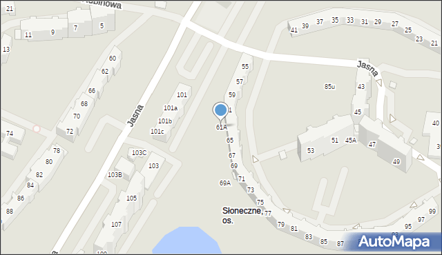 Szczecin, Jasna, 61A, mapa Szczecina